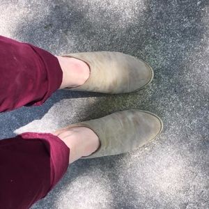 Nude Wedge Heels in suede leather women's 8.5